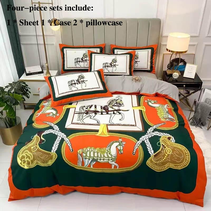 Leka Cotton Four-piece Sheets Were Sleeve Pillowcase Set 1 Light Luxury 1.5 Meters 1.8 Bed Supplies Home Textile