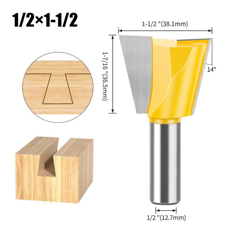 1Pc 6.35mm 12.7mm Shank Dovetail Joint Router Bits Set Dovetail Joint Router Bits Set 14 Degree Milling Cutter For Wood