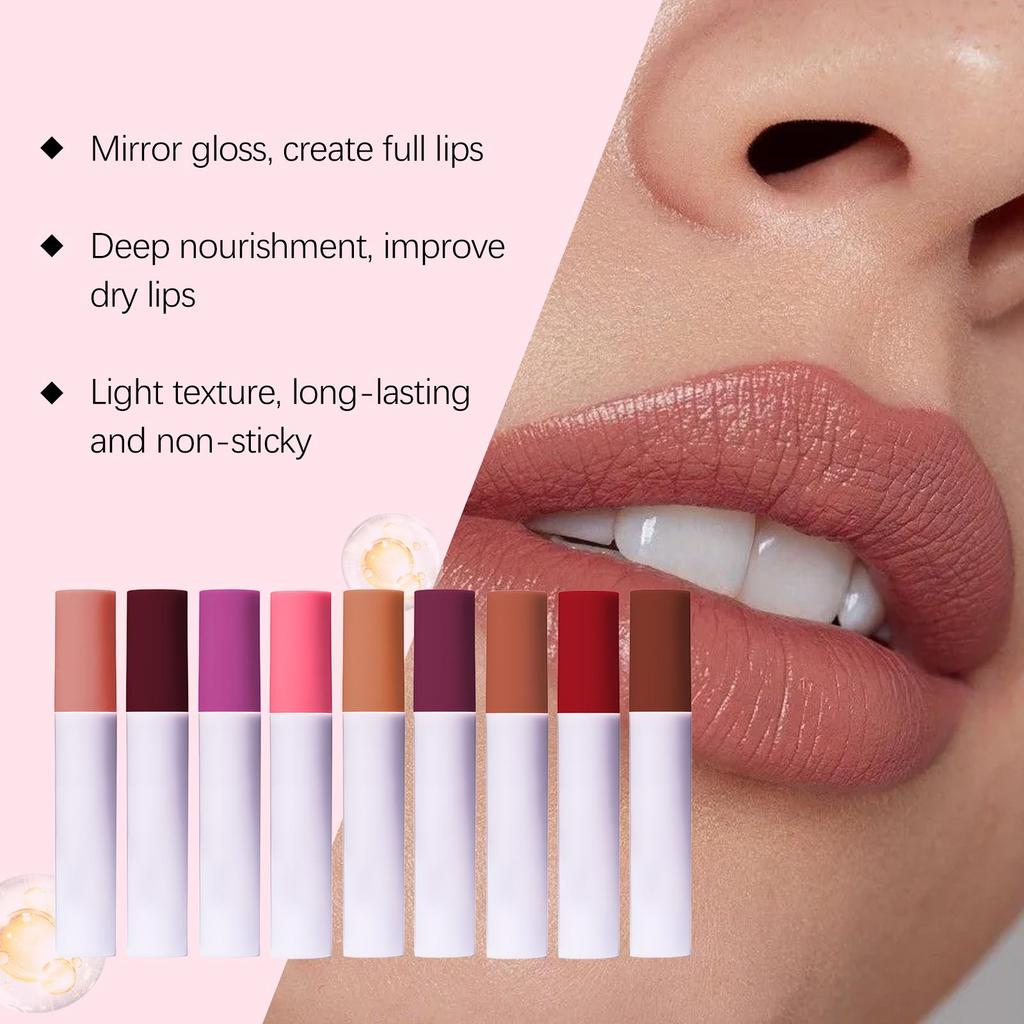 Mirror-Finish Hydrating Lip Oil Collection Essential ingredients nourish skin for a dewy, luminous finish Hydrating lip oil 9 shades