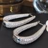CAOSHI Gorgeous Sparkling Full Zirconia Hoop Earrings Lady Anniversary Party Accessories Luxury Jewelry for Wedding Ceremony