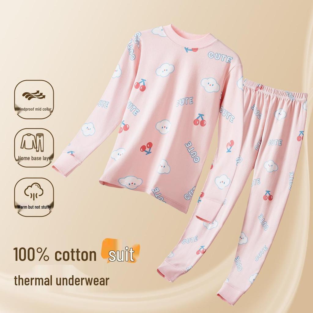 Kids' Autumn-Winter Cotton Thermal Underwear Set – Class A Boys & Girls Pajamas