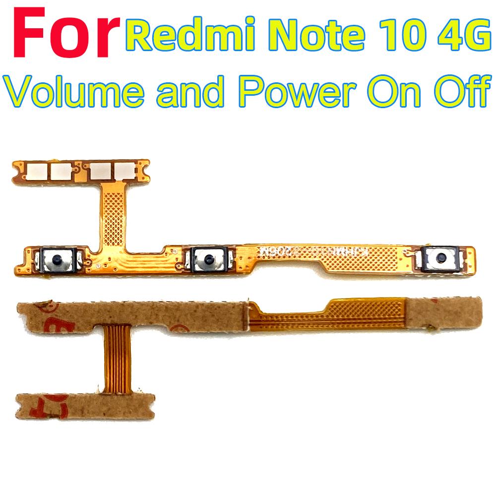 Power ON OFF Mute Switch Control Key Volume Button Flex Cable for Xiaomi Redmi Note 10 4G Power On Off Volume Power Volume