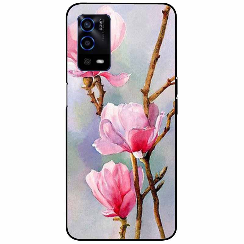 For Oppo A55 4G Case A 55 Silicone Soft Painted TPU Black Cover for Oppo A55 Case CPH2325 Cute Funda Coque for OPPOA55 6.51''