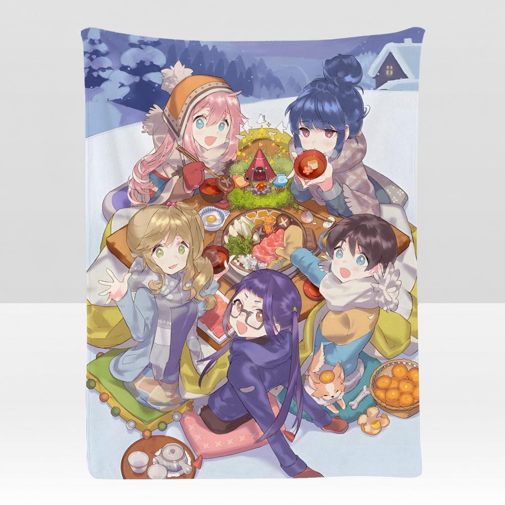 Anime LBack CCamp Throw Soft Flannel Blanket for Bed Bedroom Sofa Picnic Throw Skinfriendly Breathable Gift Cover