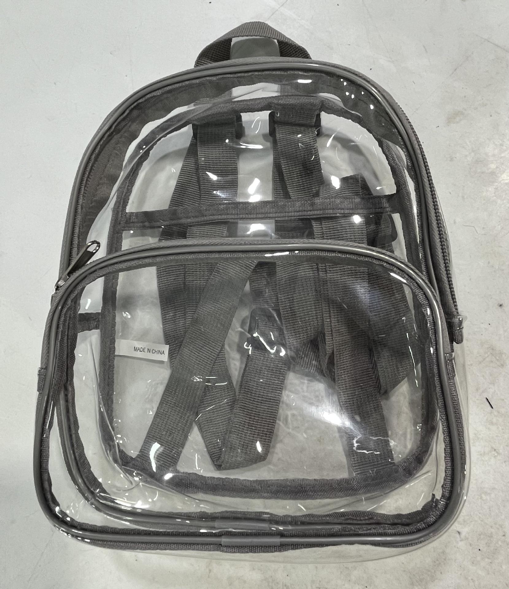 

Transparent Waterproof PVC Backpack - Large Capacity Student Schoolbag for Men and Women прозрачный/серый