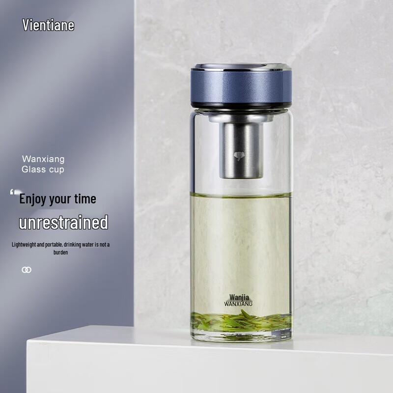 WANXIANG Portable Borosilicate Glass Tea Cup