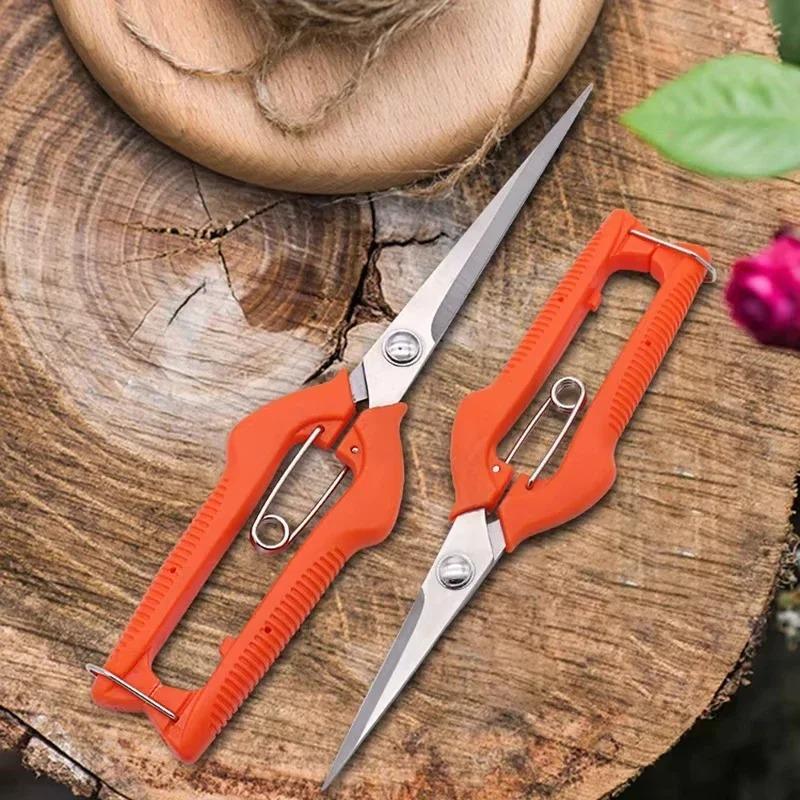 Professional Bypass Pruning Shears, Stainless Steel Garden Scissors with Sharp Blade & Safety Lock, Ideal for Grape Vines