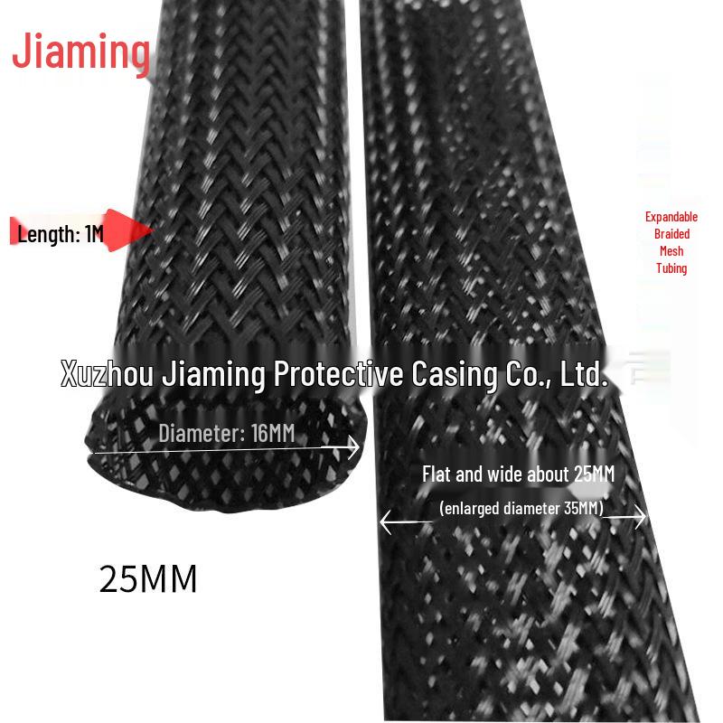 Tubulatură PET Negru Extensibilă Împletită: Protector Ham Cablaj Auto Piele de Șarpe