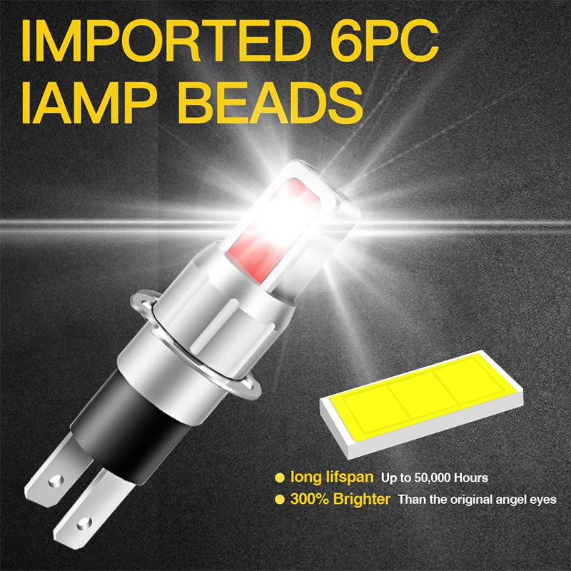 2PCS H3C Driving Running Light DRL Car Fog Lamp White/Amber Bulbs 12V LED Driving Light For Toyota Acura Lexus Car Accessories