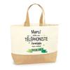 Tote Bag - PLANETEE - Unforgettable Telephone Operator - Natural Jute - Printed In France - Large Capacity
