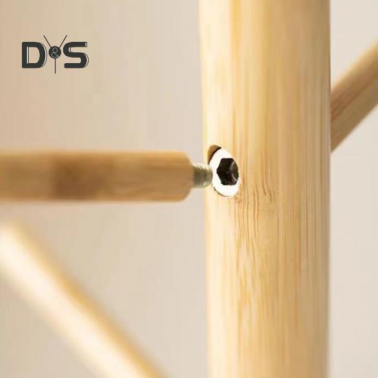 Bamboe Kopjeshouder Boom 6 Haken Koffiemok Rek Antislip Koffiekop Standaard Eenvoudige Installatie Mok Organizer Standaard voor Keuken Aanrecht