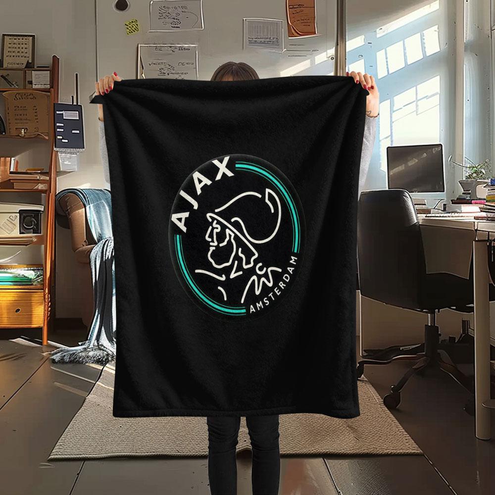 1PC AFC Ajax Patterned Flannel Blanket Suitable For All Seasons for Home Decor Warmth and Comfort Gifts Holiday Present