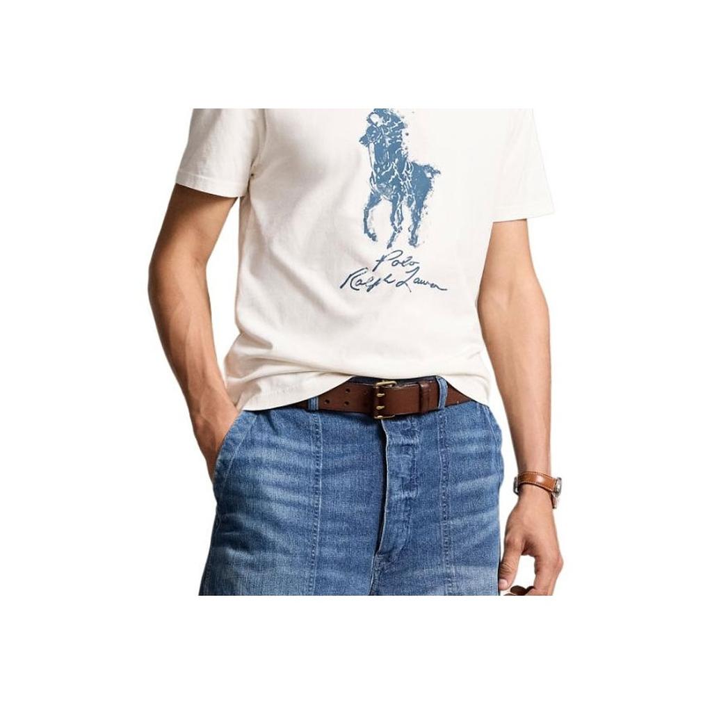 Polo Ralph Lauren Ss24 Logo Print Crew Neck Short Sleeve T-Shirt Men Tops Nivis-Island-Off-White MNPOTSH1N822290-100
