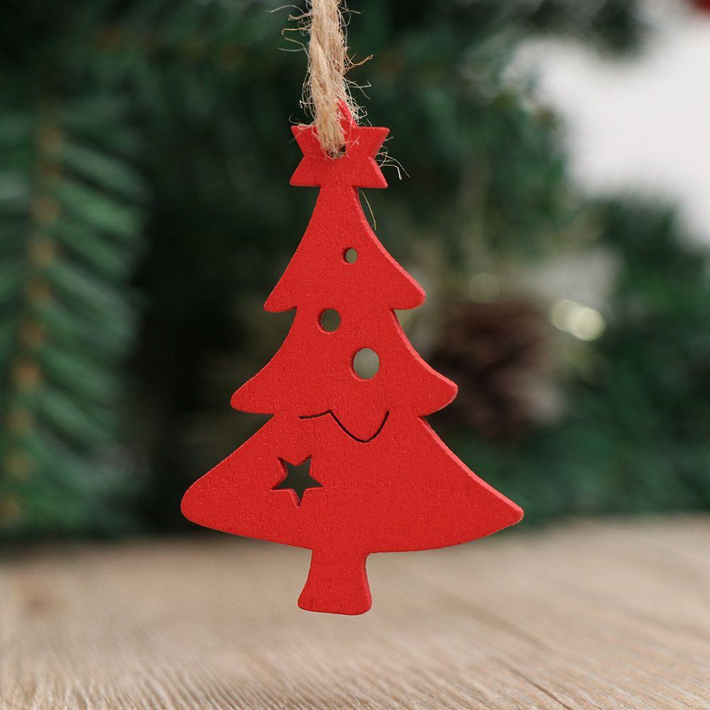 DIY Gifts Drop Pendant Christmas Tree Decoration Santa/Elk/Angel Wooden Ornaments Xmas Hanging