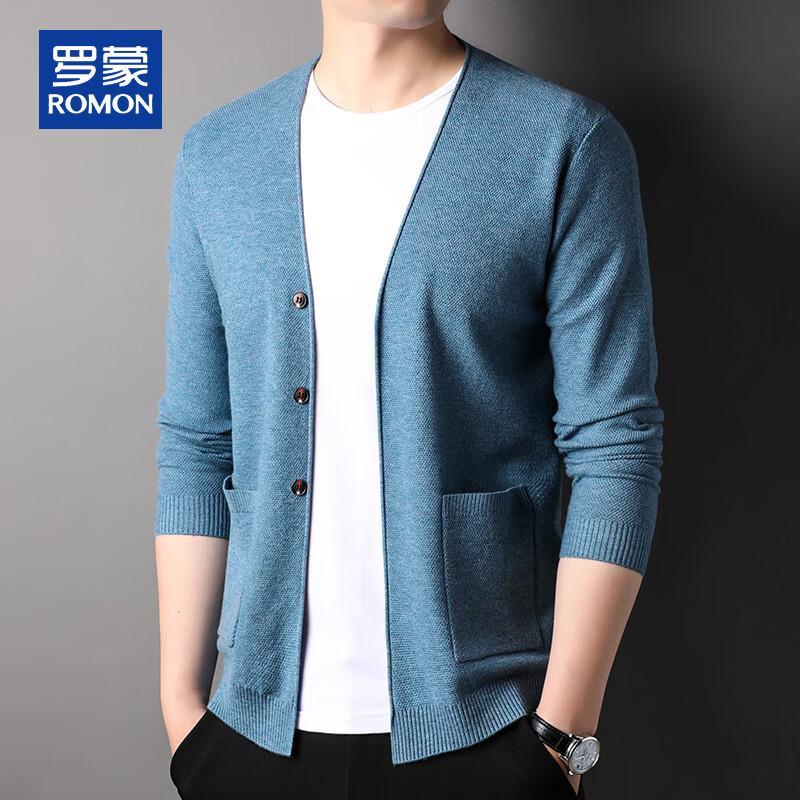 ROMON Men's V-Neck Casual Knit Cardigan