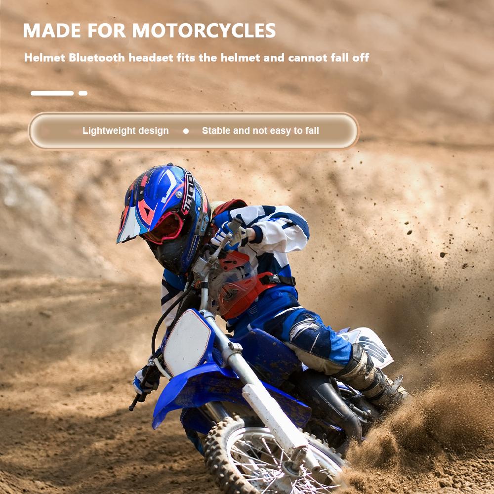 C50 Motorcycle Helmet Headset Bluetooth 5.4 Handsfree Call Wireless Noise Reduction Waterproof Headphone with RGB Light Earphone
