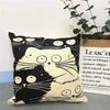 Cute Cat Linen Pillow Cover, Decorative Pillowcase For Home Living Room Sofa Decoration