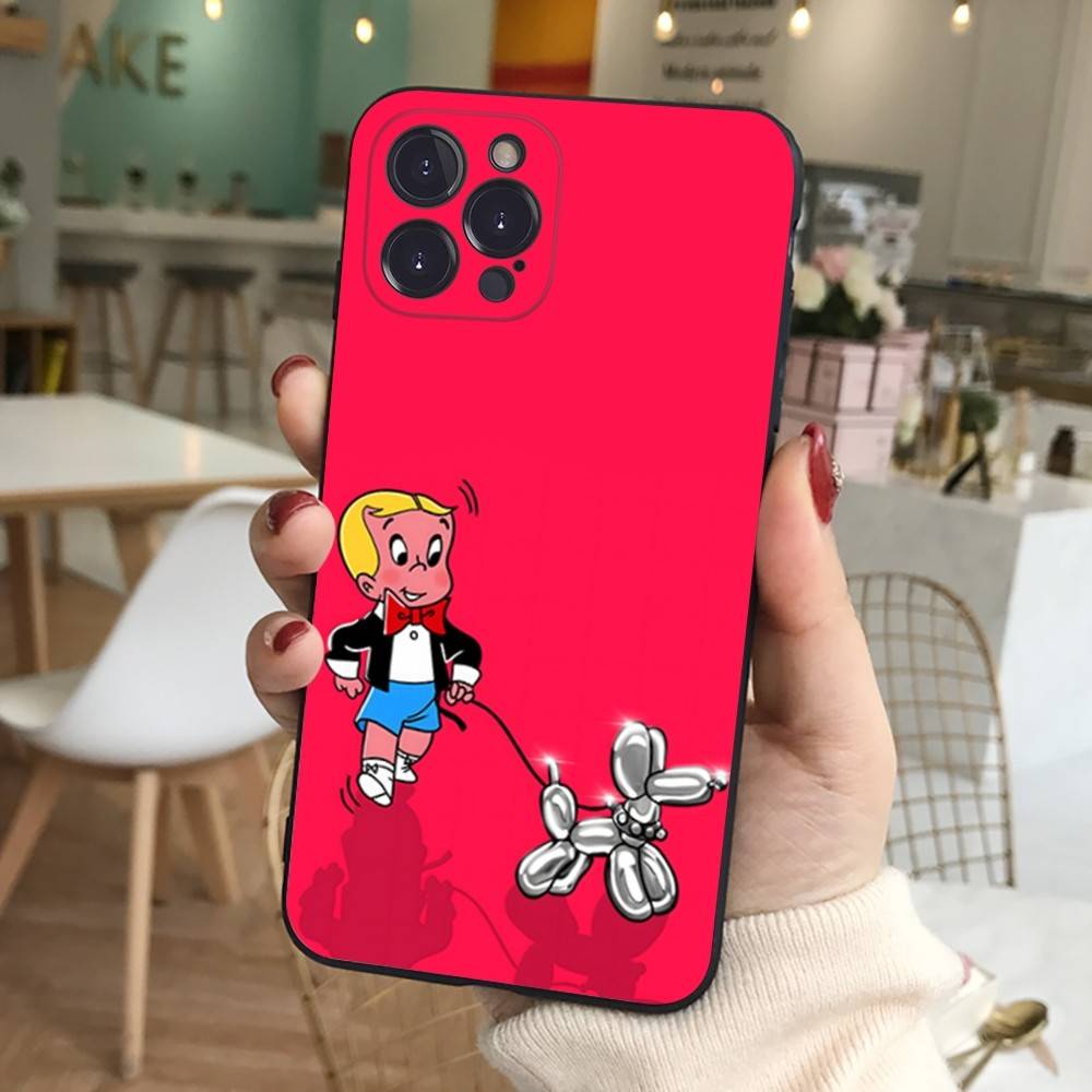 Cartoon Richie Rich Phone Case For IPhone 17 16 15 14 13 12 11 Pro Max Plus Mini Silicone Black Cover