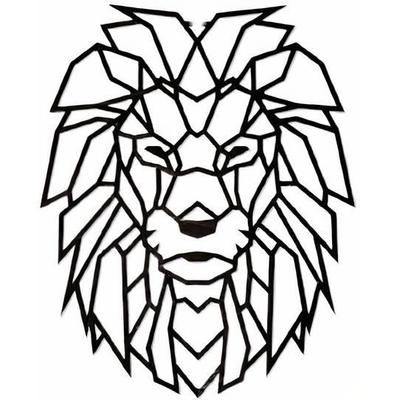 Wall Decoration - EWA - Lion - Black Wood - 49 X 54 Cm - 250-piece Puzzle