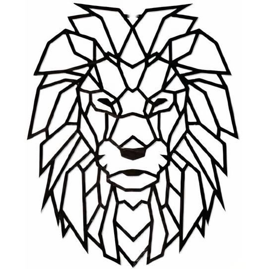 Décoration murale - EWA - Lion - Bois noir - 49 x 54 cm - Puzzle 250 pièces