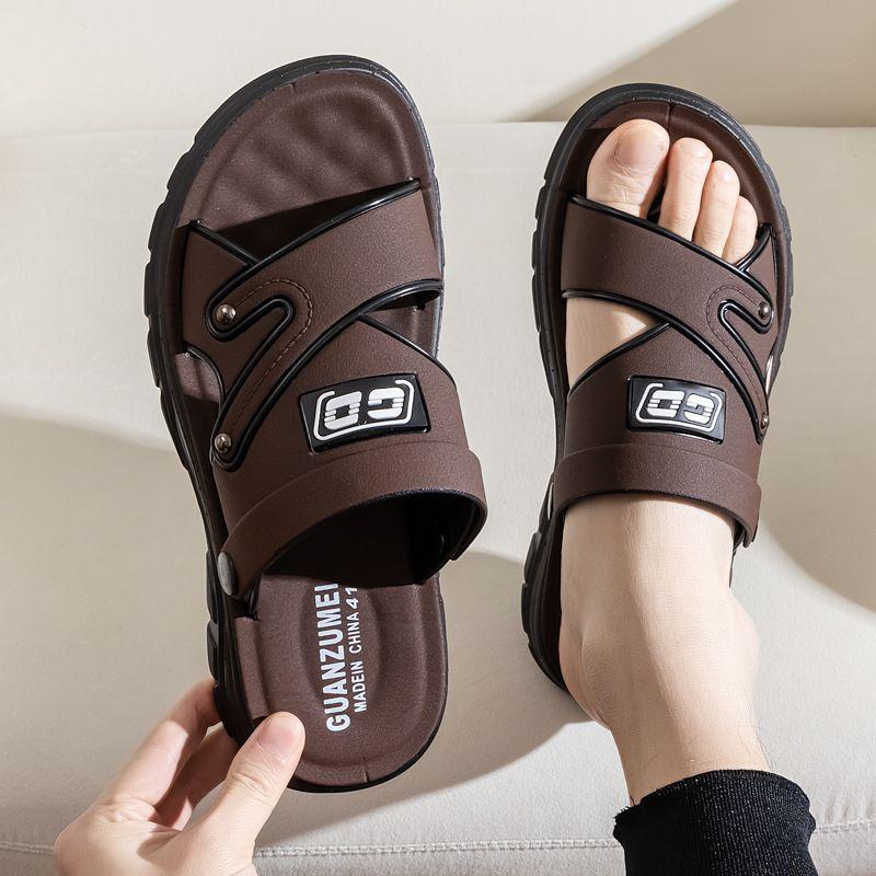 2025 Men's Leather Dual-Use Non-Slip Summer Beach Sandals & Slippers