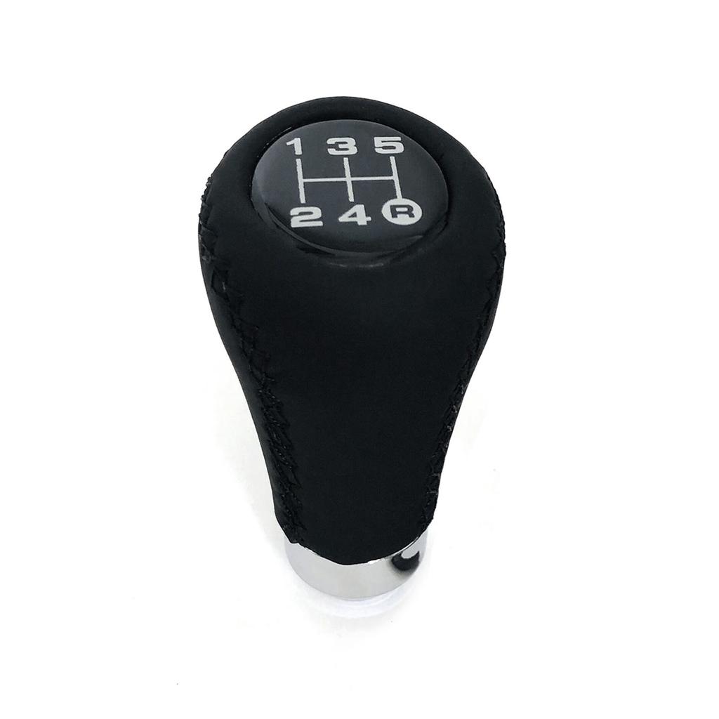 Car Manual Gear Shift Knob Shifter Black Leather Red Stitch 5 Speed Universal 8mm 10mm 12mm