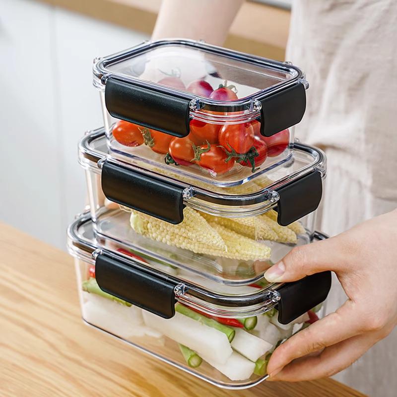 Transparent Food-Grade Refrigerator Storage Box for Fresh Produce and Lunches