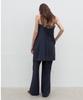 Seolan Linen Blend Pocket Wide Pants_Navy