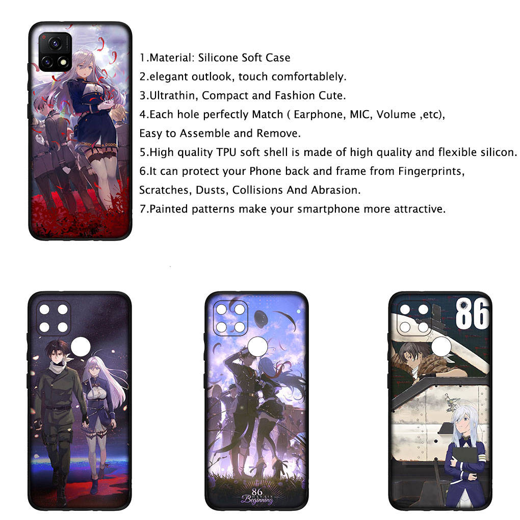 Etui na iPhone 16 15 Xiaomi Redmi Note 14 13 12 11 Pro Max X 8 9 16e Samsung Galaxy S25 S24 S23 Moto G54 OPPO Huawei 86 Eighty Six Anime Etui na telefon