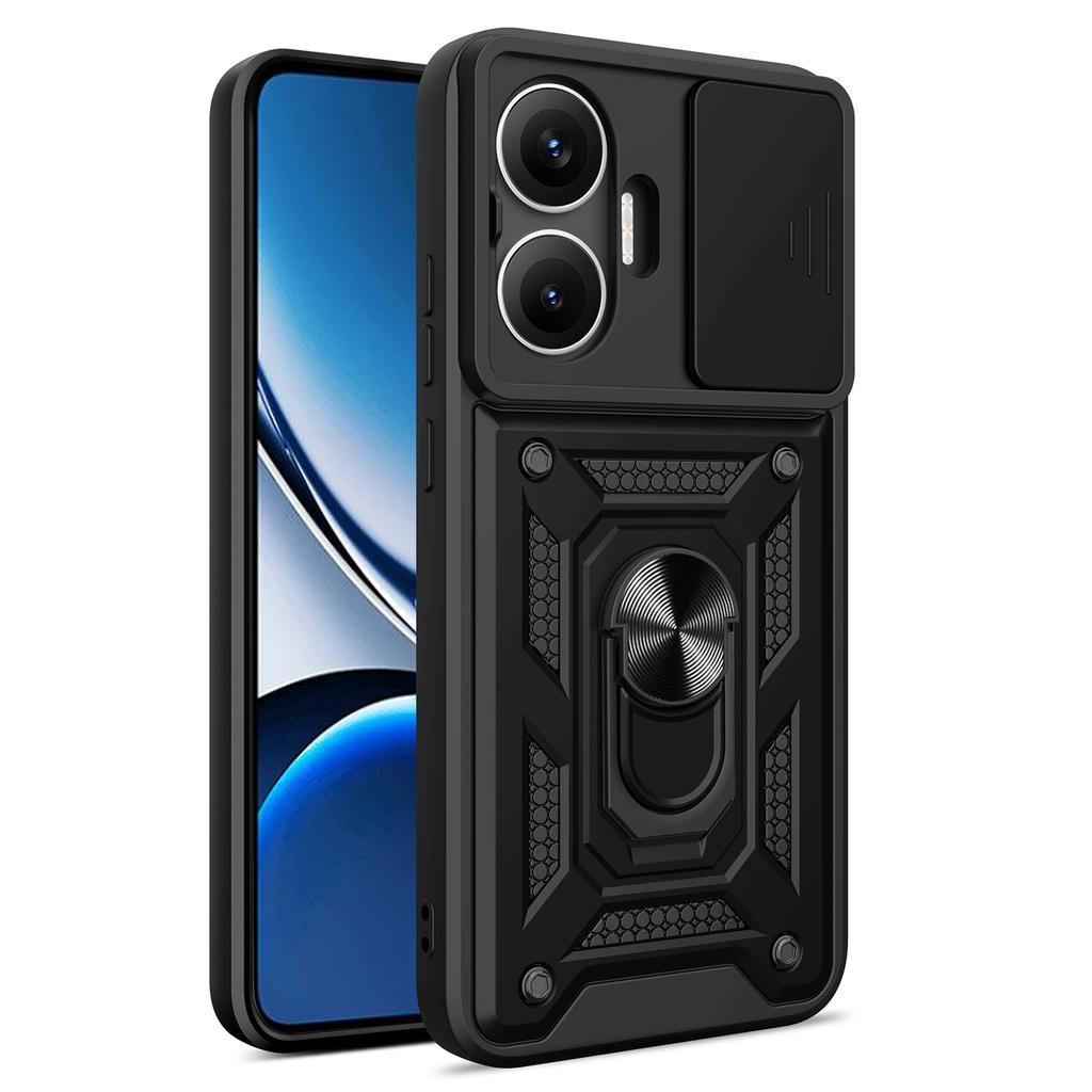 AMORUS For Xiaomi Poco F7 5G/Redmi Turbo 4 Pro 5G Case Kickstand PC+TPU Phone Cover with Camera Lens Slider