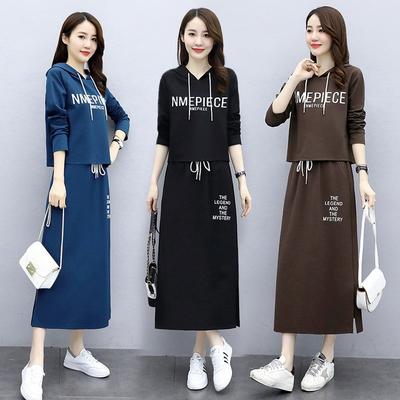 Neuer Sommer Damen Freizeit-Sweatshirt-Anzug Rock Koreanischer Stil hochwertig sportlich altersreduzierend schlanker Rock