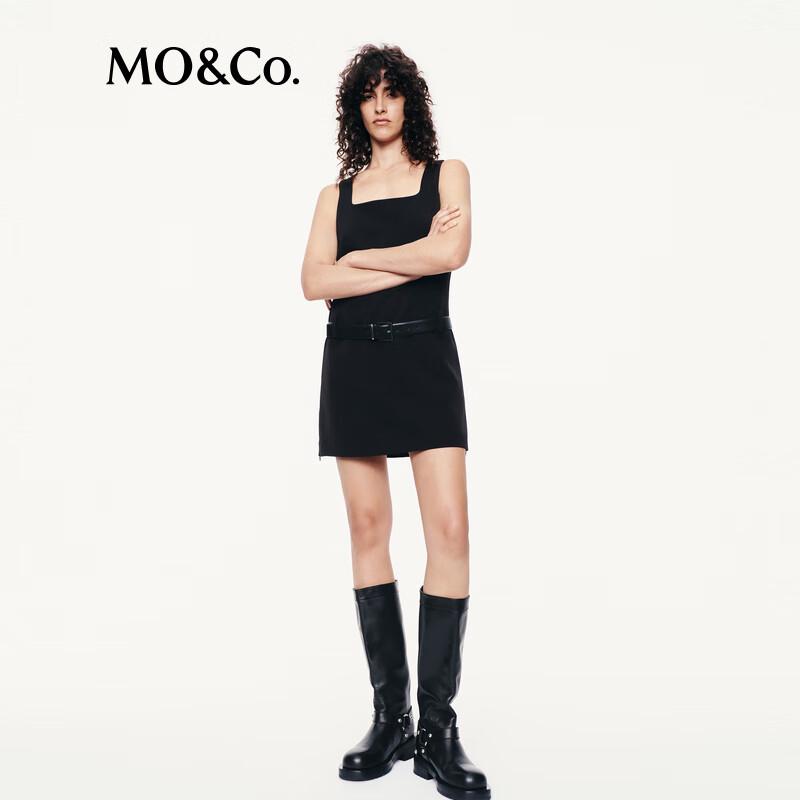 MO&Co. Women s Square-Neck Belted Mini Dress S