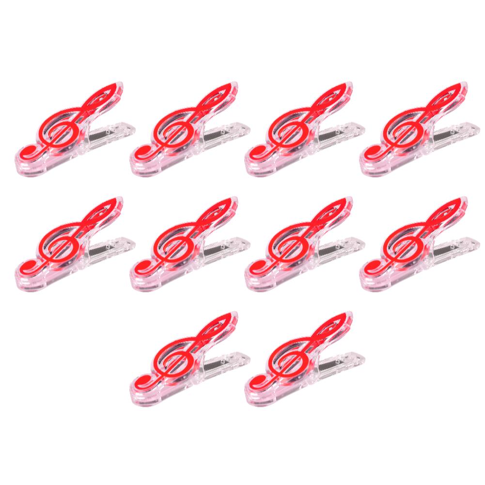 10Pcs Plastic Creative Music Paper Clips Musical Notes Paper Clip Holder Clamps Bookmark Office School Stationary Students Gifts