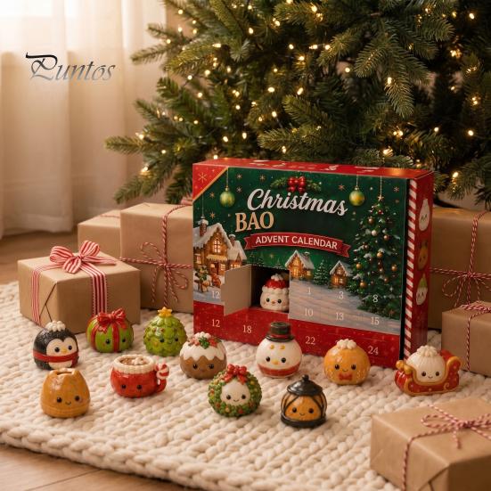 Pädagogischer Sensorik-Spielzeug-Weihnachts-Quetsch-Adventskalender 2026, 24 Tage Knödel Fidget Spielzeug Countdown-Kalender, Weiche Stressbewältigung für Erwachsene,