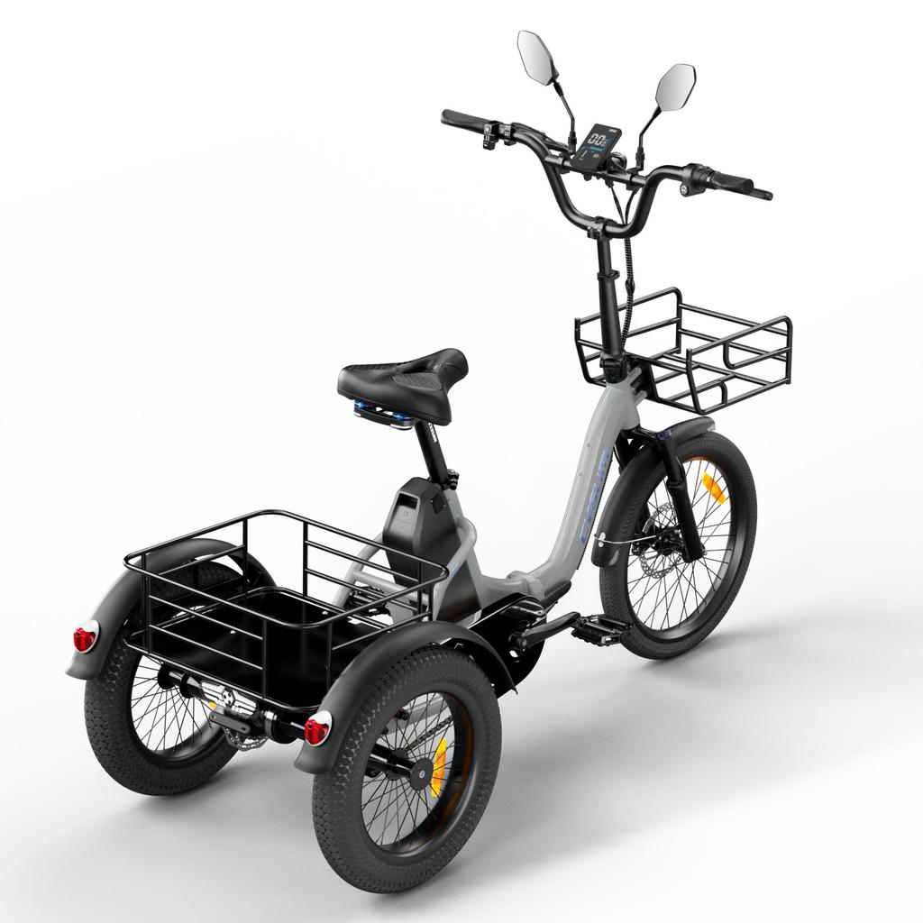 Cysum AG1 Pro 48V20AH Akku Elektrofahrrad Vorne 20*2.1+Hinten 16*3.0" Reifen Elektrofahrrad Erwachsener Elektroroller 750W Motor Elektrisches Lastendreirad