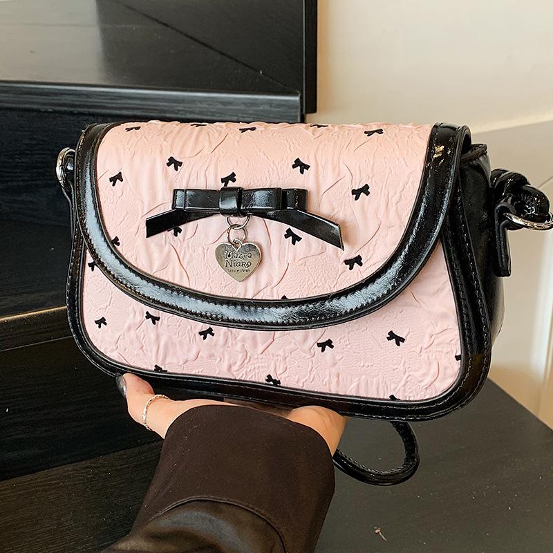 Casual Fashion Handbag Bag Women's 2025 Summer New Bow Simple Trend High-end Crossbody Handbag