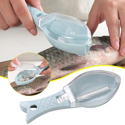 Fish Scales Graters Scraper Cleaning Tool Scraping Scales Device with Cover Household Covered Fish Scale Planer and Manual Fish Scale Scraper