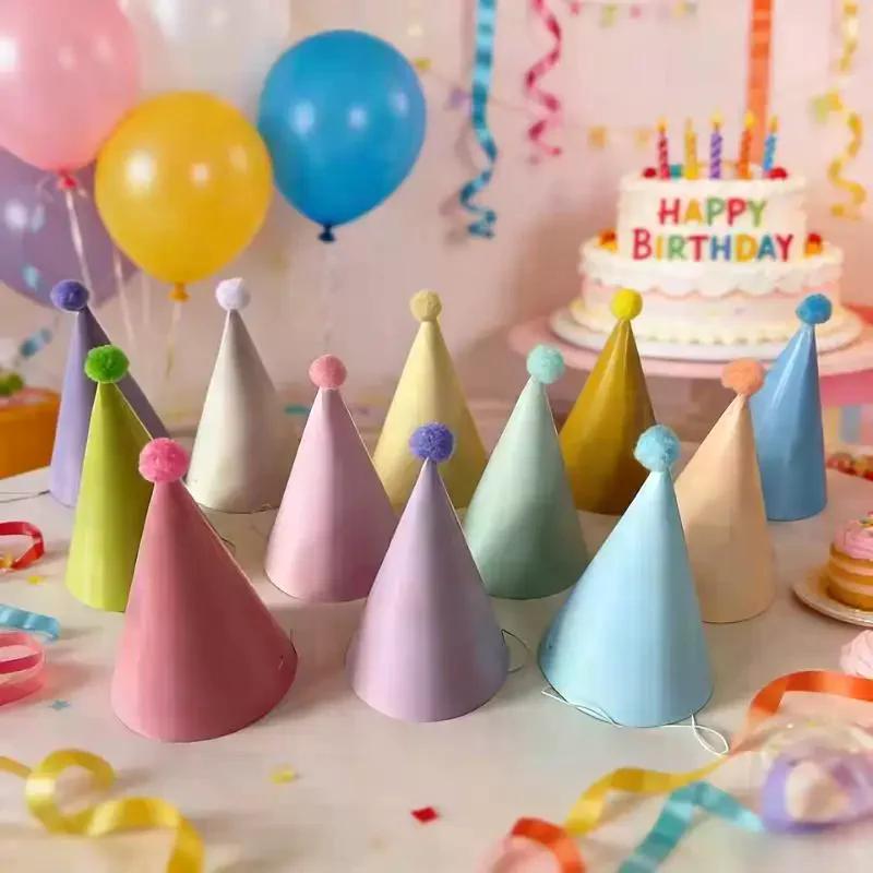 10 farbenfrohe Geburtstagspartyhüte | Macaron-Kegelhüte, Perfekt für Geburtstage und Partys