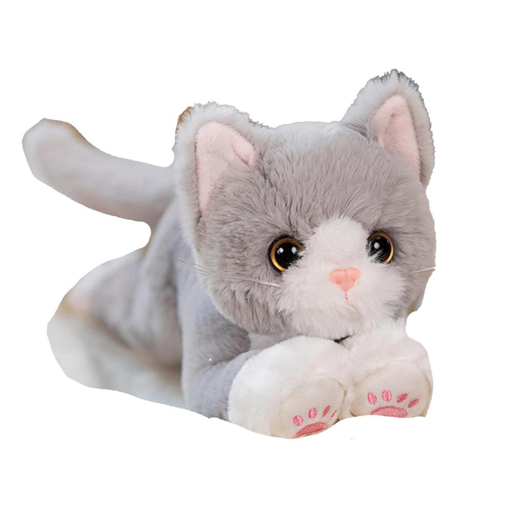 Hyack Plush Cat Pillow Toy, Fluffy, Realistic, Cute Gift, Black Cat (Gray) [Used]