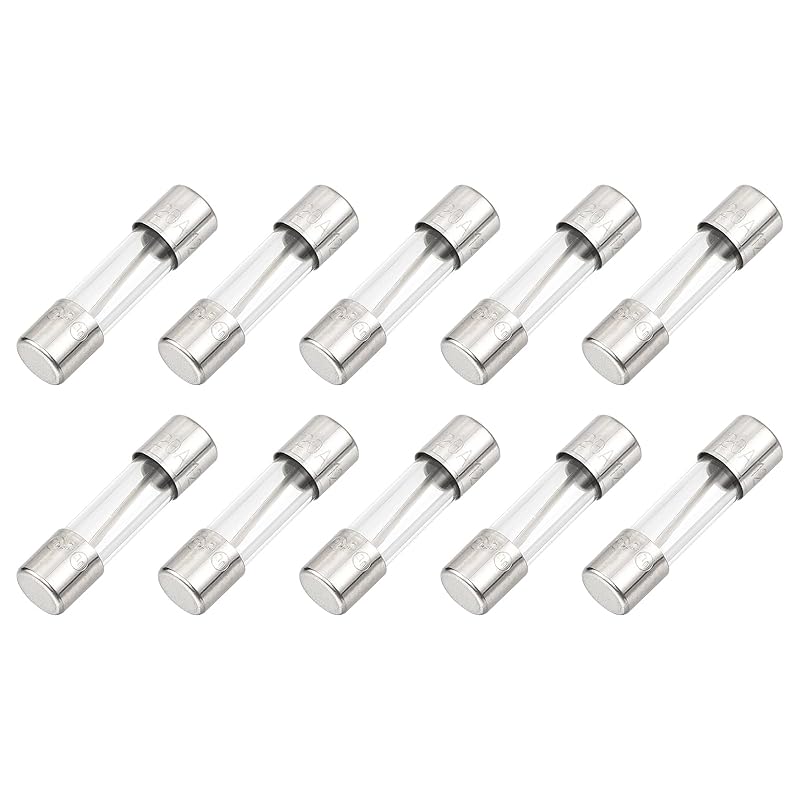 MECCANIXITY 10 Pcs Fast Blow Glass Fuse 5A 125V 5x20mm Glass Tube Fuses Fast-Acting Fuses for PCB Board Electronic Devices Home Appliances Light