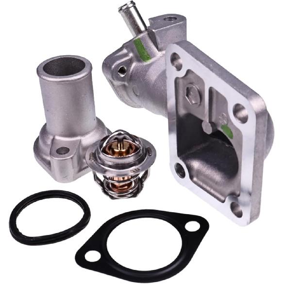 JZGRDN Water Flange 17331-72700 17331-72702 17331-72703 & Thermostat 3918235 with Gaskets, Cover 16221-73270 15321-73260 Compatible with Kubota V1702