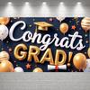 Banner de Graduación Patrón de Estrella Banner para Evento de Graduación Fondo para Fiesta de Graduación Material de Poliéster Banner de Felicitaciones para Evento en el Campus