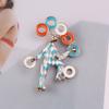 Vintage Circus Series Enamel Oil Drip Diamond Clown Silk Scarf Buckle Replica Brooch