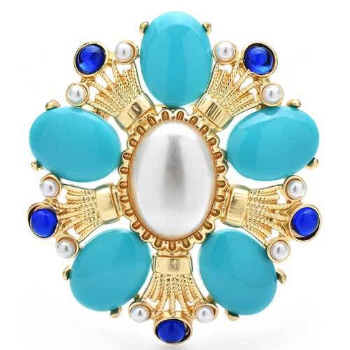 Vintage módní design smaltovaná brož Cthulhu Klasický křišťálový odznak palácového kříže