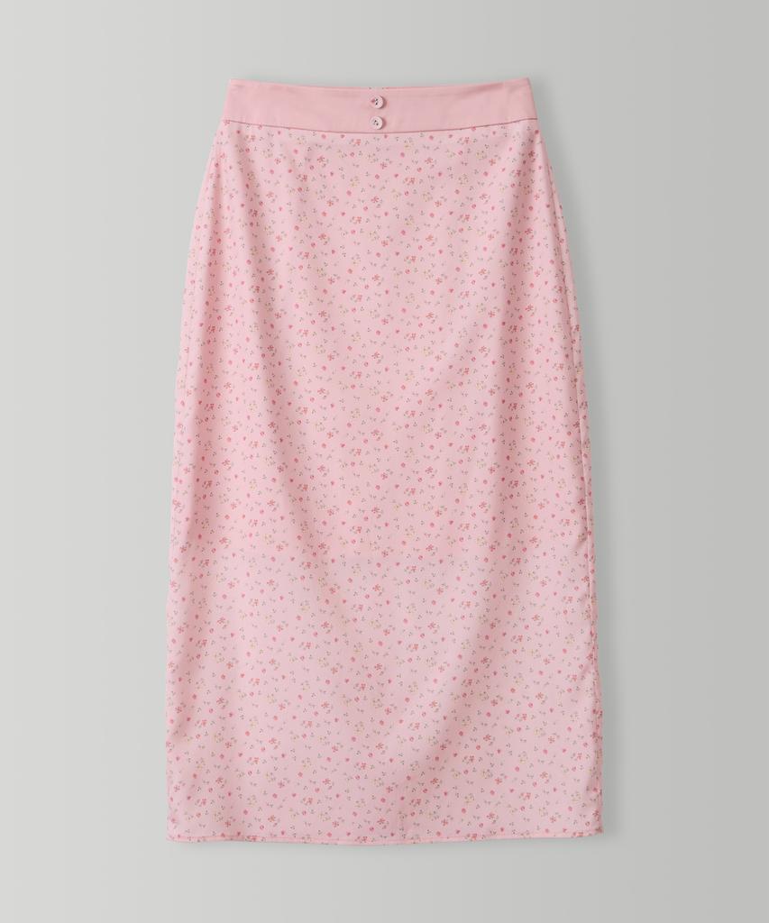 Syeliobeu Camellia Long Skirt-Pink