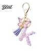 Comfortable To Carry Keychain Purple Series Pendant Sequins Star Initial Letter Charm Key