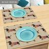 4/6/8/10pcs Dachshund Dog Tribe Restaurant Kitchen Table Placemats Coasters Coffee Coasters Home Decor