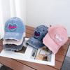Love Embroidery Do Old Cowboy Baseball Cap Female Summer Sweet Cool Spice Girl American Big Brim Show Face Small Peaked Cap