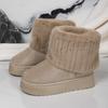 Winter Women Boots Suede Thermal Sleeves Keep Warm Mid-Calf Snow Boots Ladies Comfortable Platform Shoes Zapatos Mujer Size 41