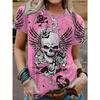 Summer Skull T-Shirt Fashion Short Sleeve Women 3d Printed Skull Women Clothing Casual T Shirt For Men Daily Party Tops Tee